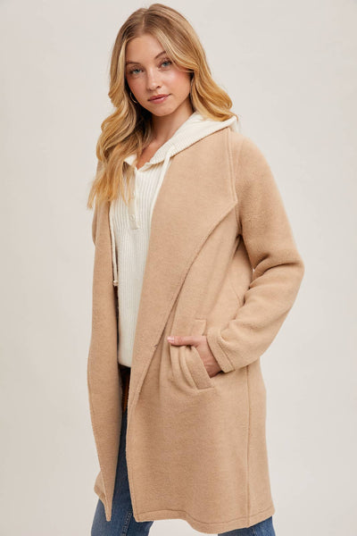 OPEN FRONT KNIT COAT JACKET