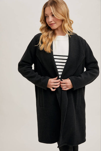 OPEN FRONT KNIT COAT JACKET