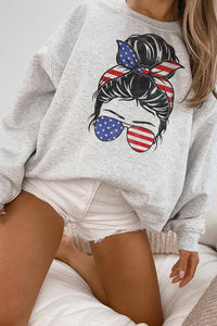 AMERICAN MESSY BUN GRAPHIC SWEATSHIRT