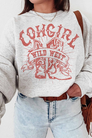 COWGIRL WILD WEST GRAPHIC SWEATSHIRT