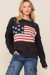 Distressed USA Logo Sweater