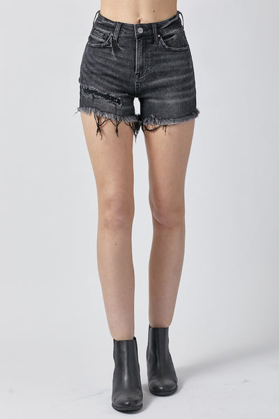 RISEN Raw Hem Denim Shorts with Pockets