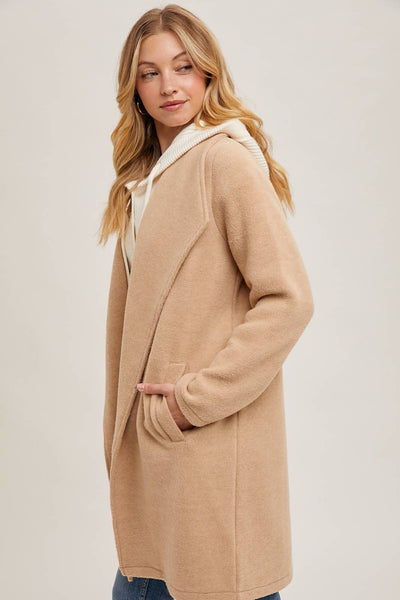 OPEN FRONT KNIT COAT JACKET