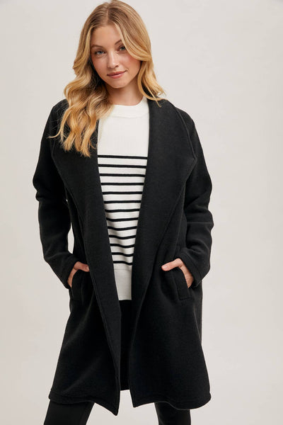 OPEN FRONT KNIT COAT JACKET