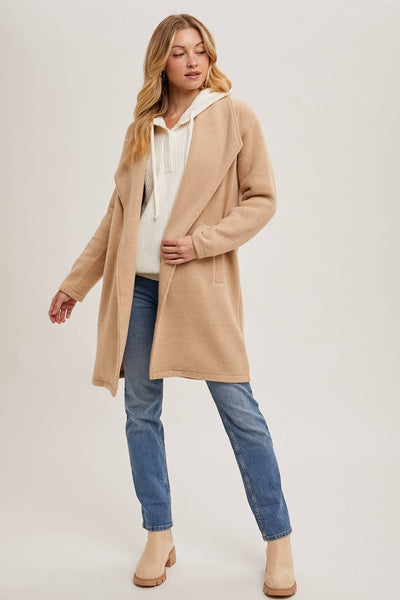 OPEN FRONT KNIT COAT JACKET