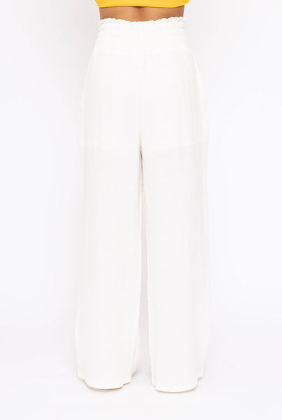 Cotton Gauze Wide Leg Pant