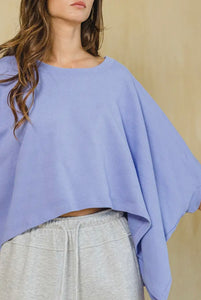 Solid French Terry Semi Crop Top