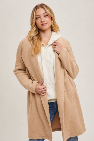 OPEN FRONT KNIT COAT JACKET