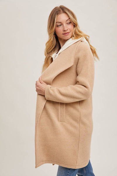 OPEN FRONT KNIT COAT JACKET