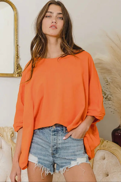 Solid French Terry Semi Crop Top