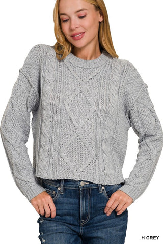 Cropped Sweater with side Slits