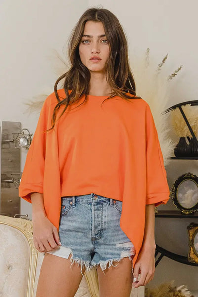 Solid French Terry Semi Crop Top