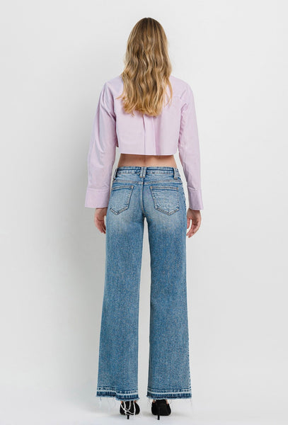 TUMMY CONTROL HIGH RISE WIDE LEG JEANS