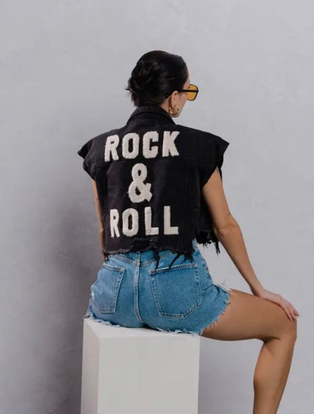 Rock and Roll Crop Denim Vest