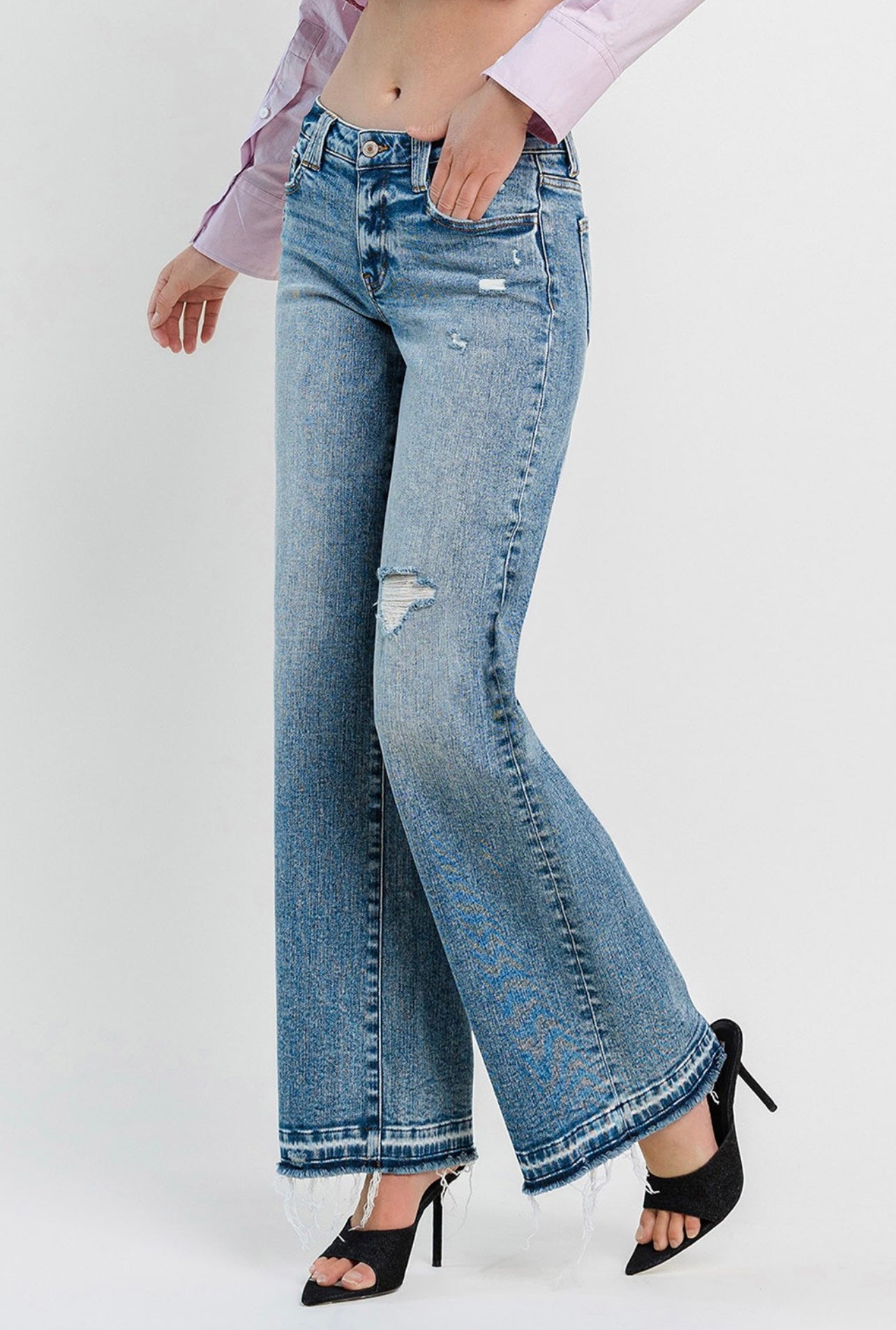 TUMMY CONTROL HIGH RISE WIDE LEG JEANS