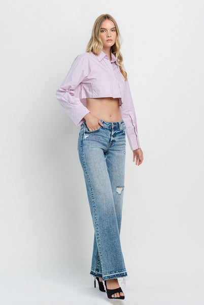 TUMMY CONTROL HIGH RISE WIDE LEG JEANS