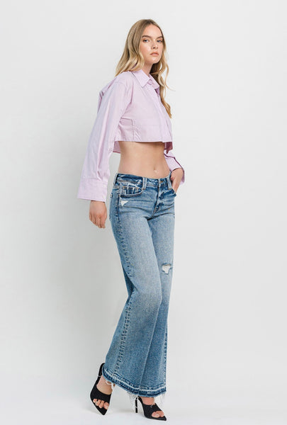 TUMMY CONTROL HIGH RISE WIDE LEG JEANS