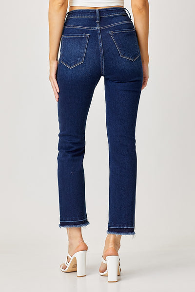 High Rise Cross Over Button Down Jeans