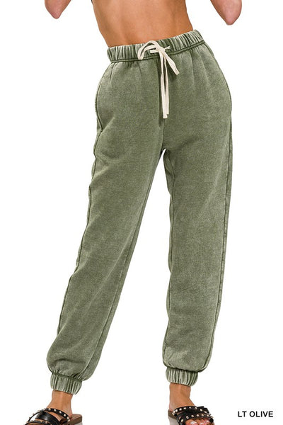 ACID WASH FLEECE SWEATPANTS