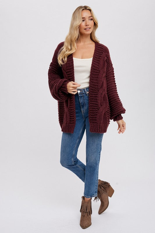 CHUNKY CABLE CARDIGAN