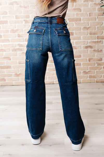 Leila High Rise Cargo Straight Jeans