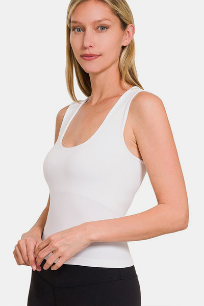 Zenana Cropped Padded Seamless Tank