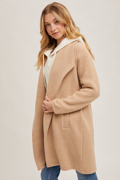 OPEN FRONT KNIT COAT JACKET