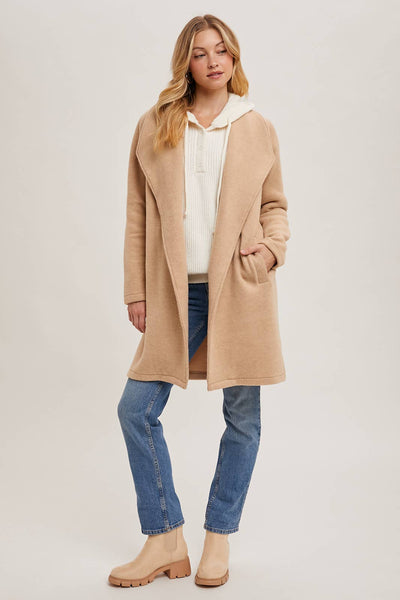 OPEN FRONT KNIT COAT JACKET