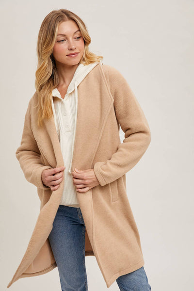 OPEN FRONT KNIT COAT JACKET