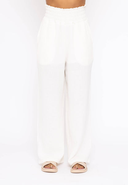 Cotton Gauze Wide Leg Pant