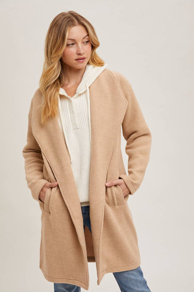 OPEN FRONT KNIT COAT JACKET