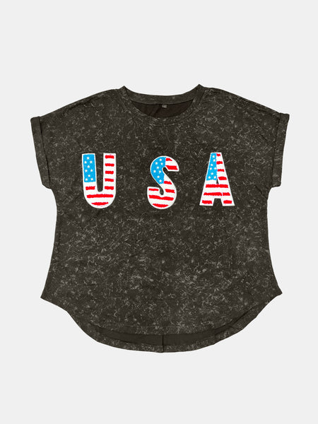 USA Round Neck Short Sleeve T-Shirt