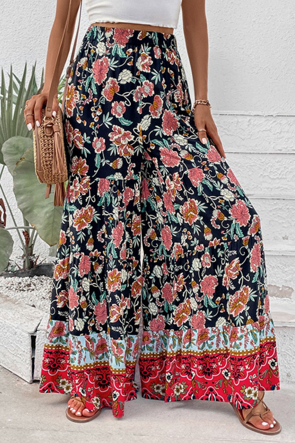 Floral High Waist Palazzo Pants